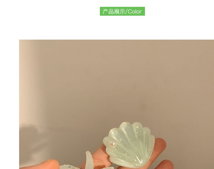 Resin Shell Starfish Hair Clip Faux Pearl /