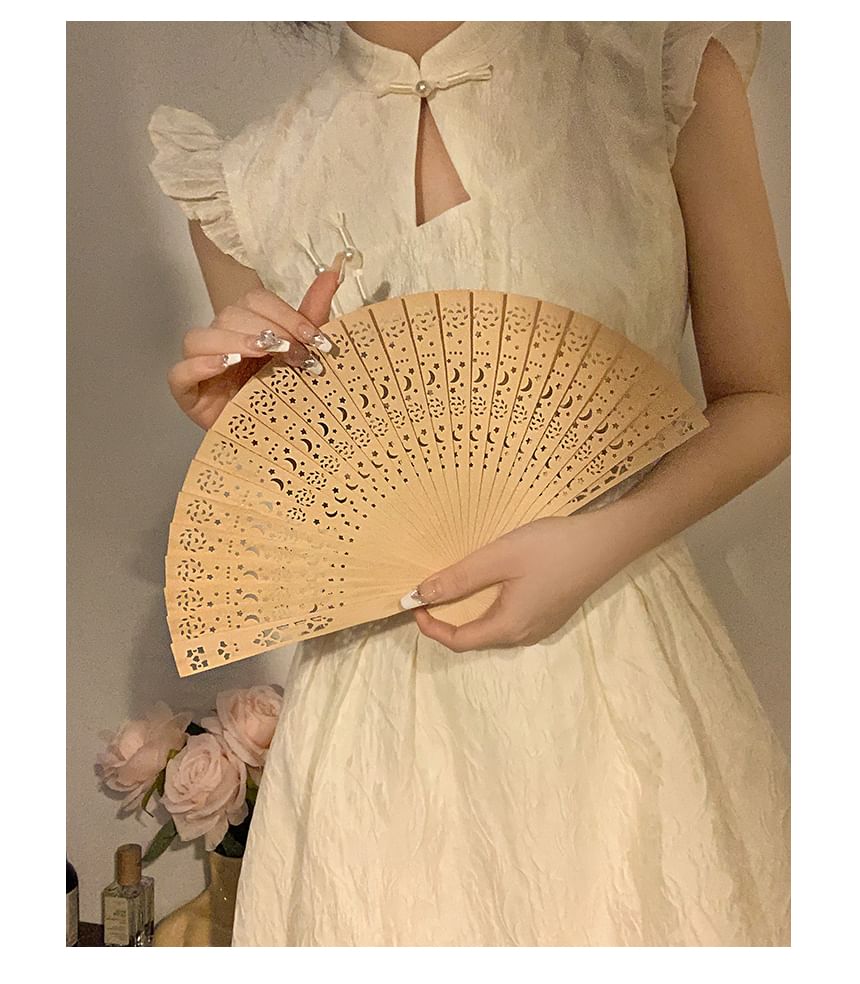 Wooden Hand Foldable Cutout Fan