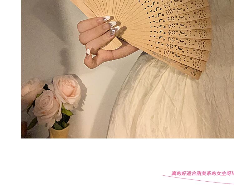 Wooden Hand Foldable Cutout Fan