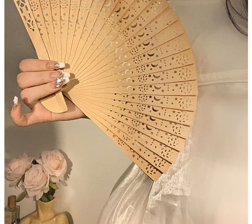 Wooden Hand Foldable Cutout Fan