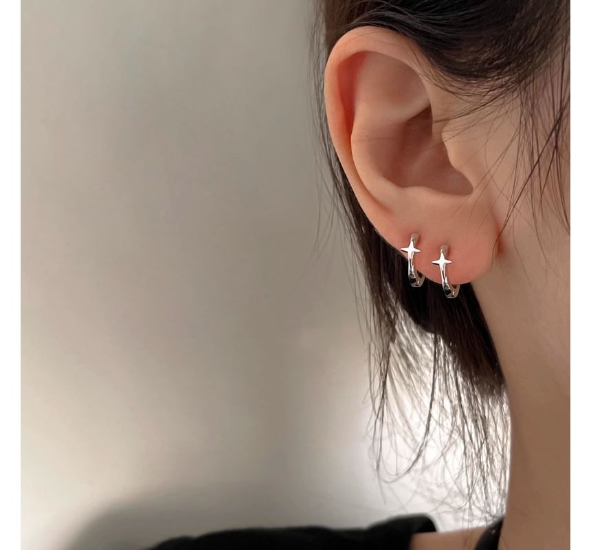 Star Alloy Huggie Earring