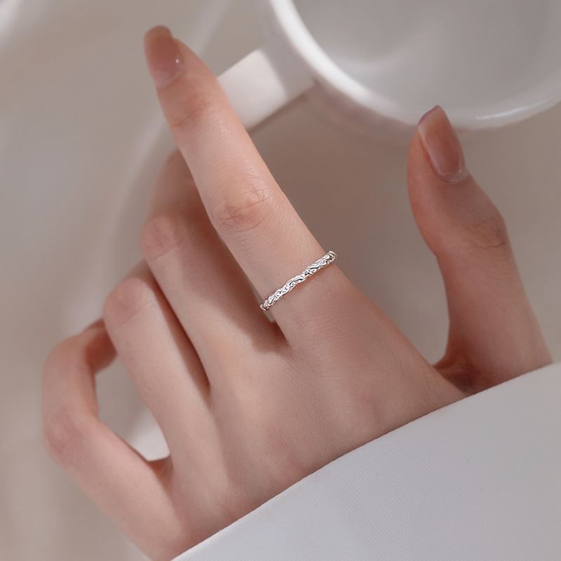 Textured Alloy Open Ring