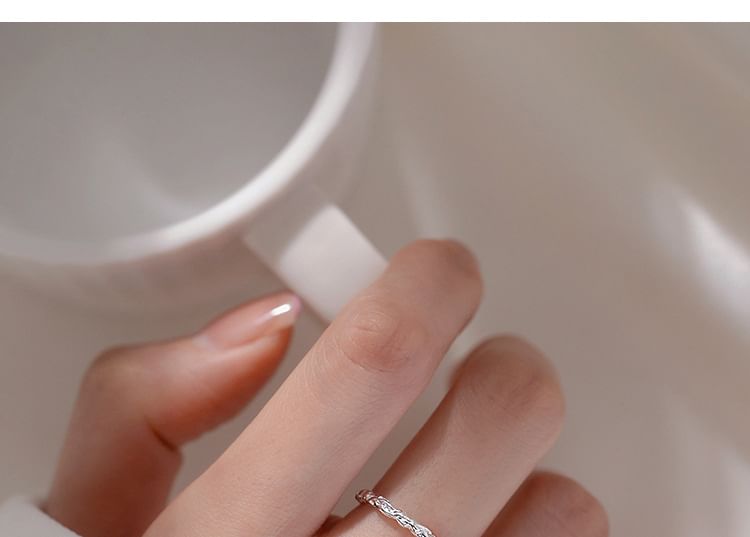 Textured Alloy Open Ring