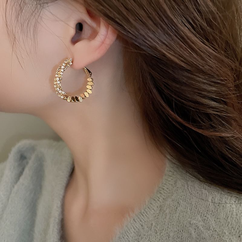 Hoop Alloy Earring Rhinestone