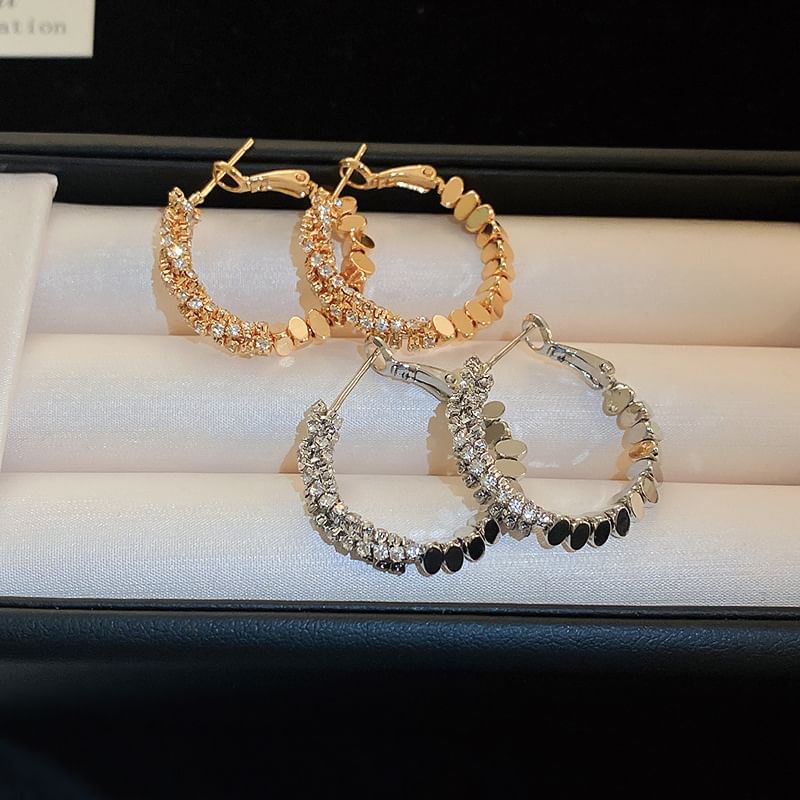 Hoop Alloy Earring Rhinestone