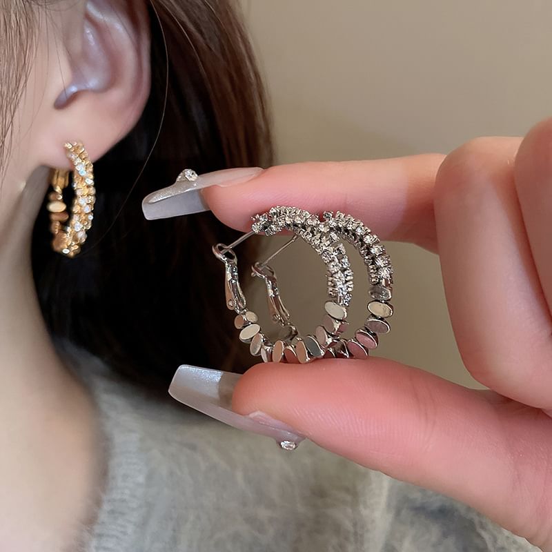 Hoop Alloy Earring Rhinestone