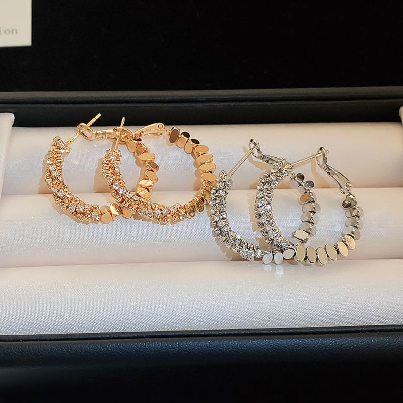 Hoop Alloy Earring Rhinestone