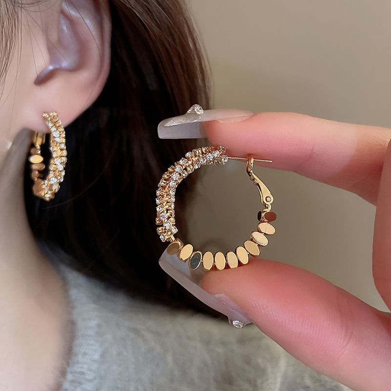 Hoop Alloy Earring Rhinestone