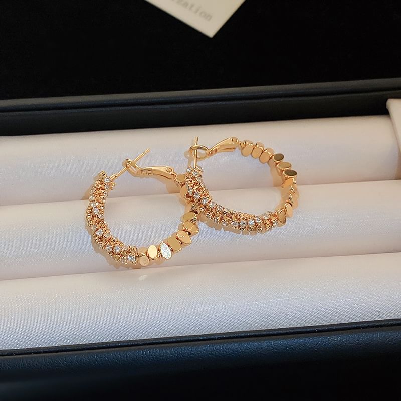 Hoop Alloy Earring Rhinestone