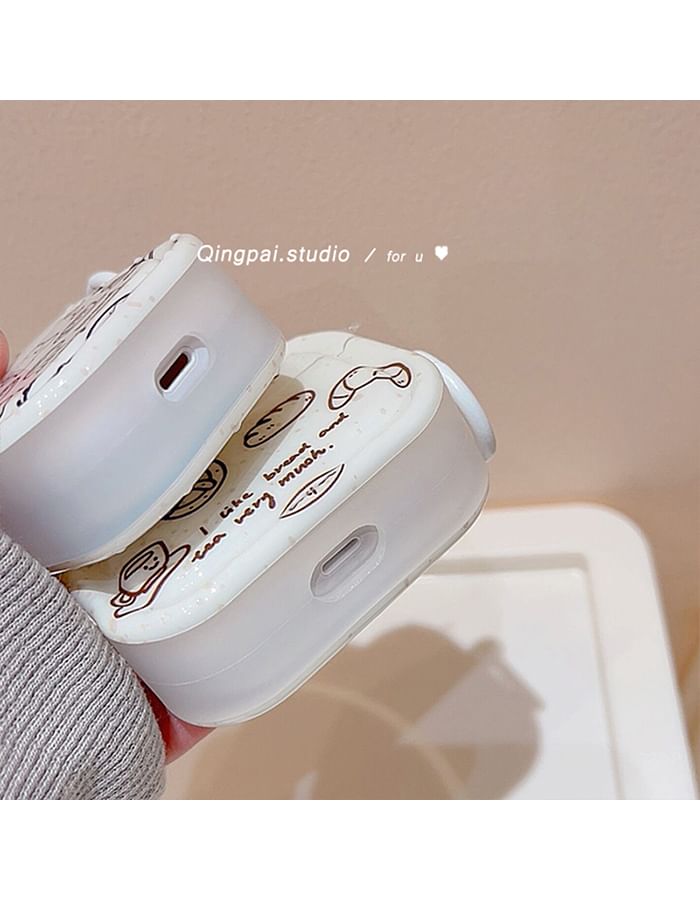 Bread Bear  / Flower Wrist Band -  Airpods / Pro Earphone Case Skin