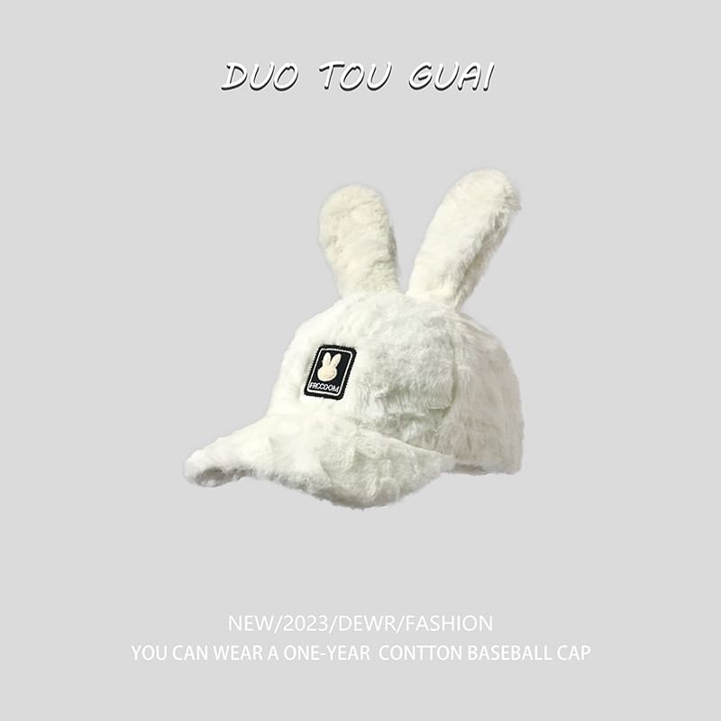 Applique Cap Rabbit Chenille Ear Baseball