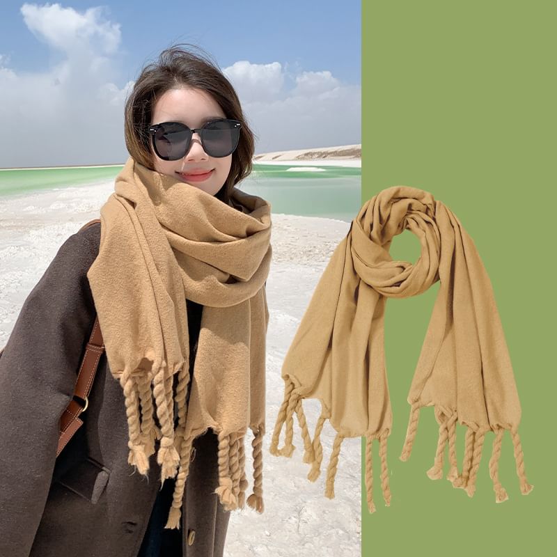 Fringed Plain Scarf