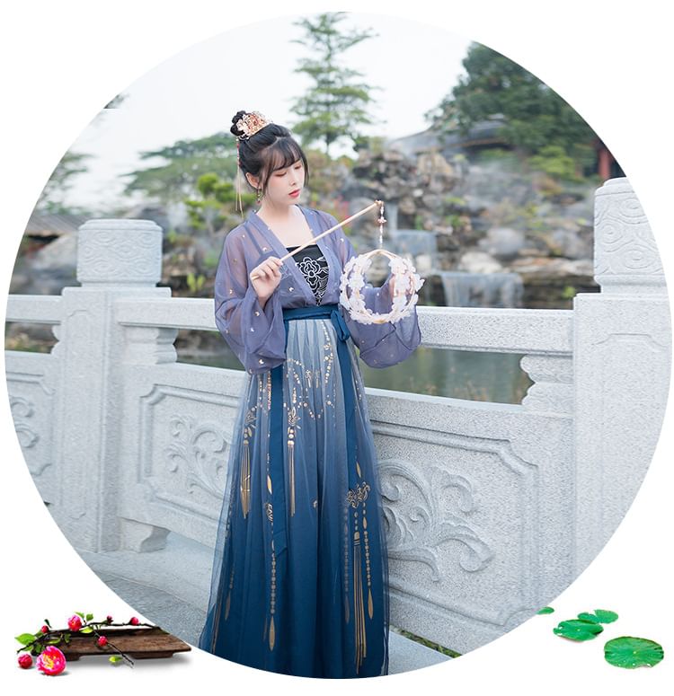 Patterned Print Hanfu Costume Set