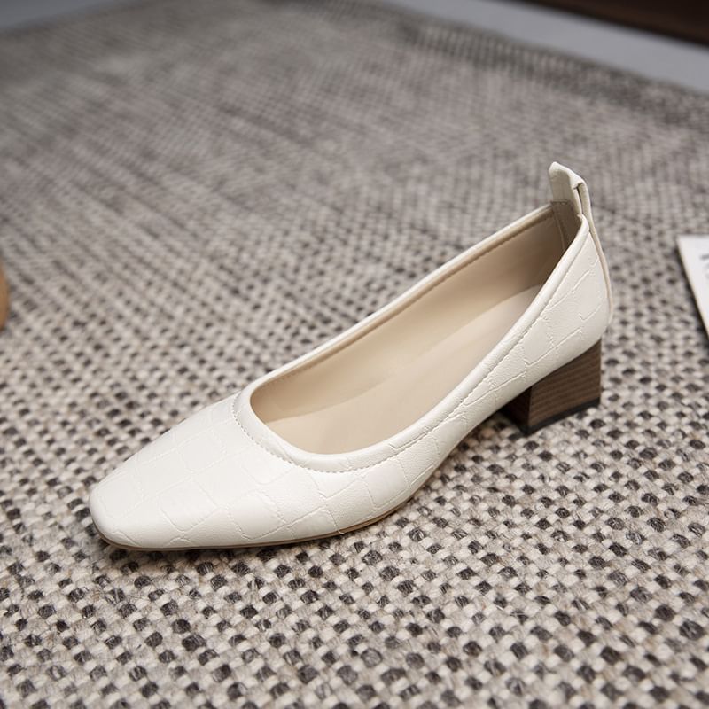 Grain Pumps Toe Square Crocodile