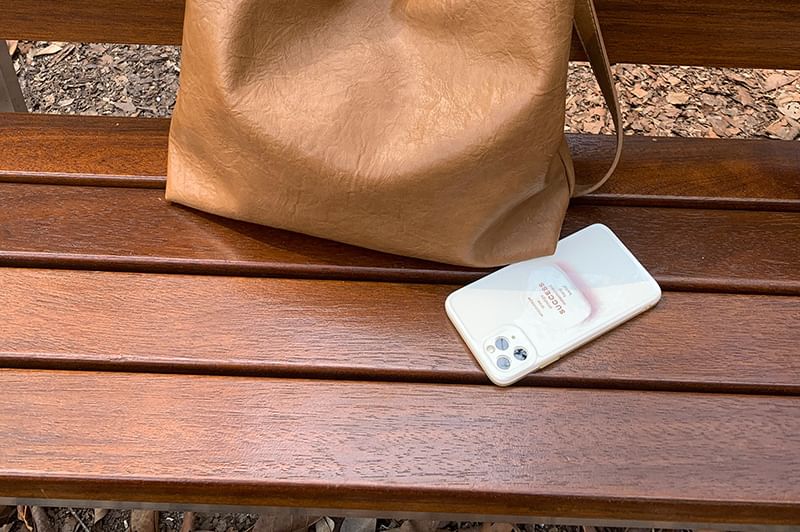 Faux Bucket Leather Bag Crossbody Plain