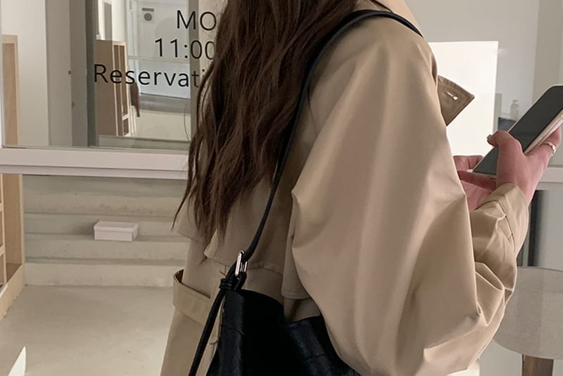 Faux Bucket Leather Bag Crossbody Plain