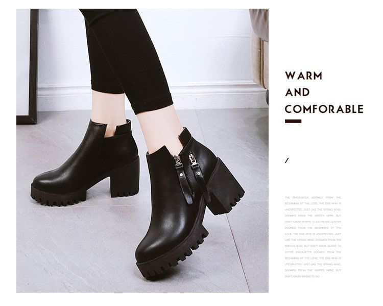 Boots Chunky Heel Platform Ankle