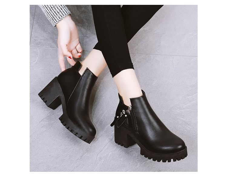 Boots Chunky Heel Platform Ankle