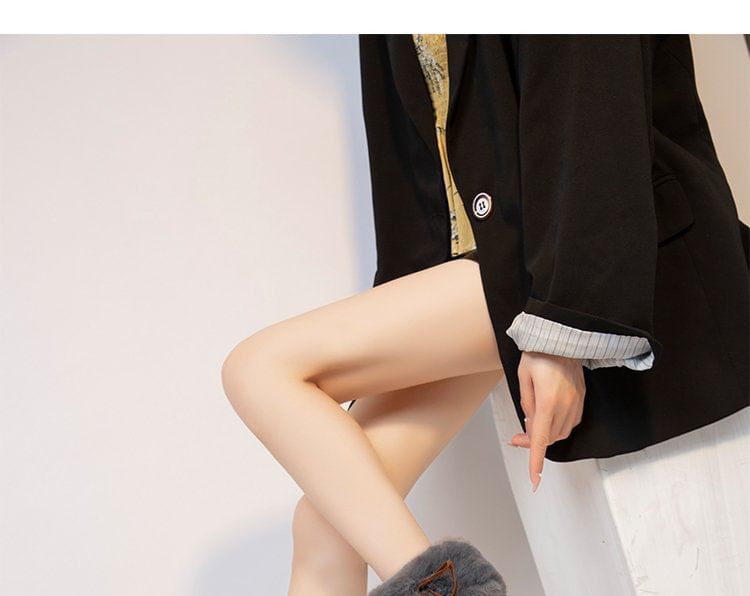 Heel Ankle Fluffy Trim Platform Boots Chunky