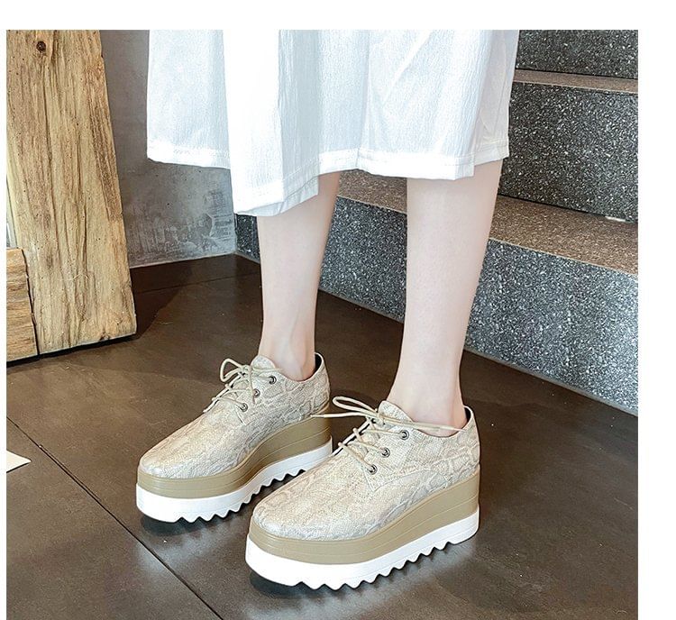 Derby Platform Shoes Lace-Up