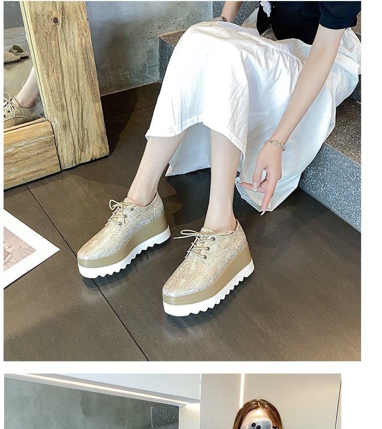 Derby Platform Shoes Lace-Up