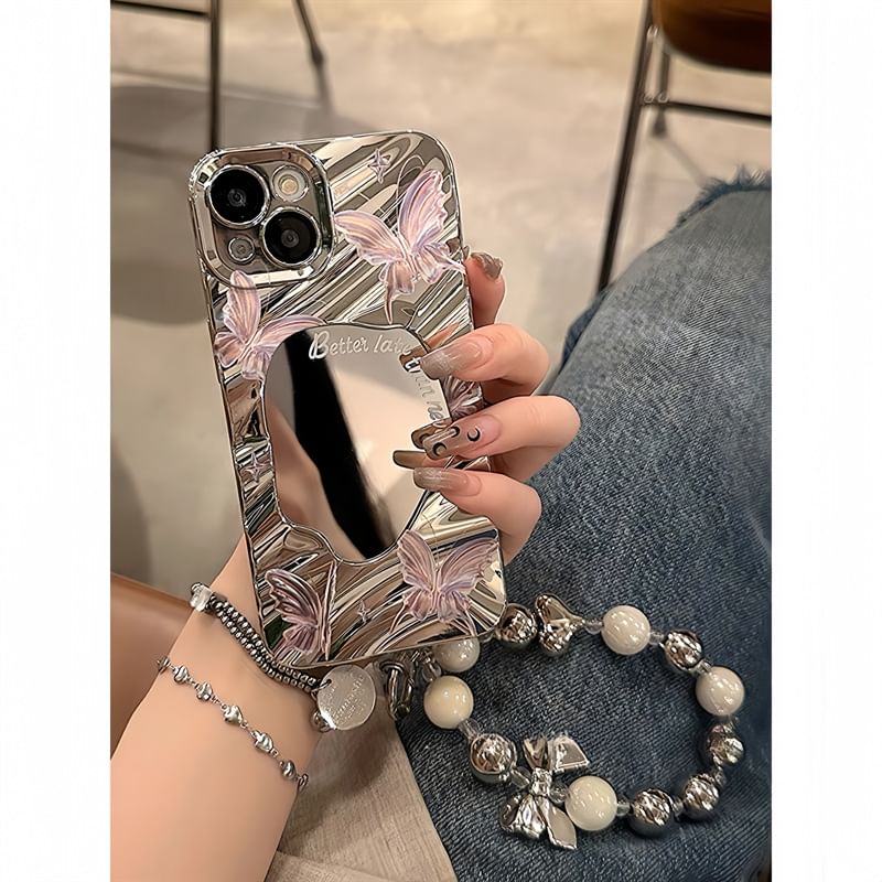 Butterfly Mirrored Phone Case - iPhone 15 Pro Max / 15 Pro / 15 / 14 Pro Max / 14 Pro / 14 / 13 Pro Max / 13 Pro / 13 / 12 Pro Max / 12 Pro / 12 / 11