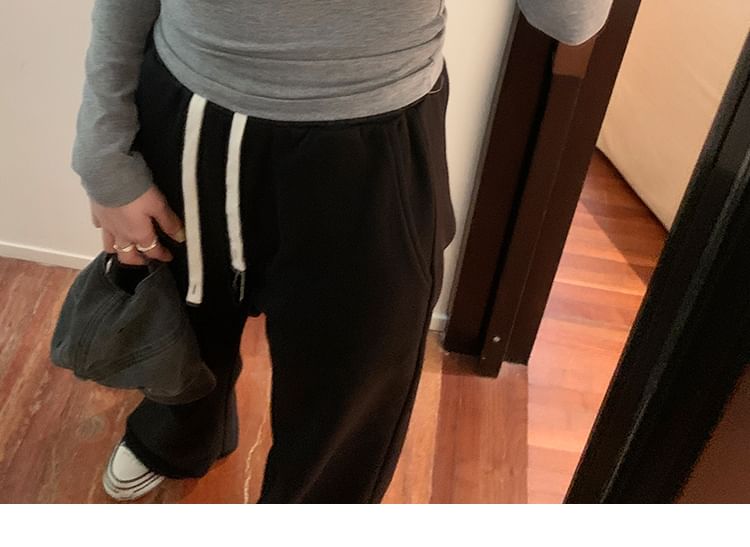 Long-Sleeve High Neck Plain Tee