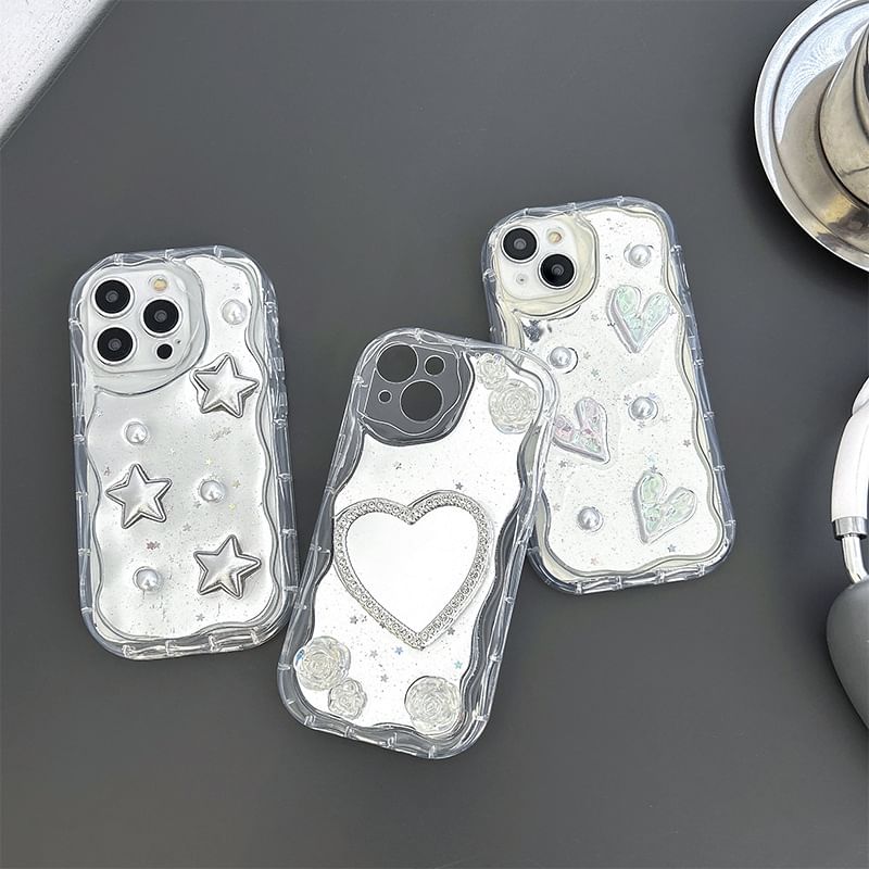 Phone Heart Case Mirrored