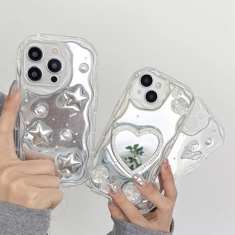 Phone Heart Case Mirrored
