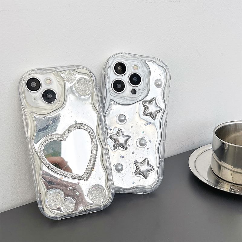 Phone Heart Case Mirrored