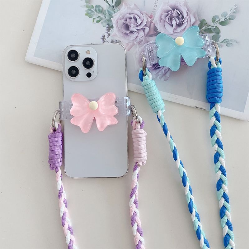 Bow Pearl Clip On Phone Lanyard