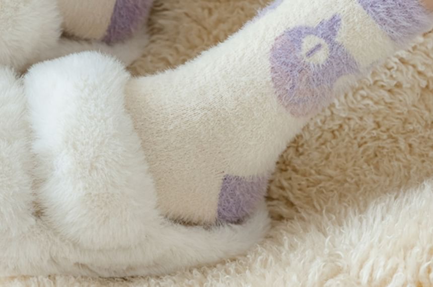 Patterned Fluffy Short Socks Set