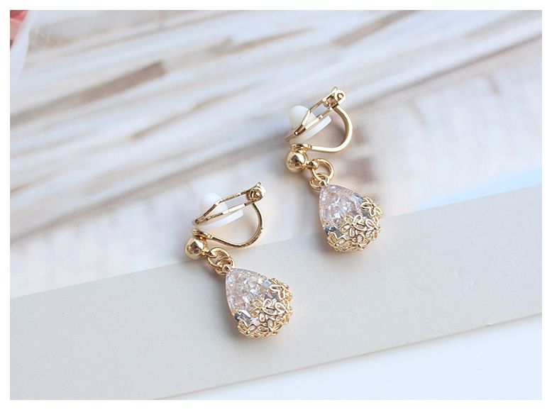Alloy Earring Rhinestone Drop
