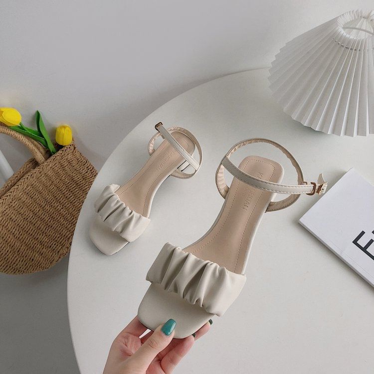 Ankle Ruched Sandals Strap