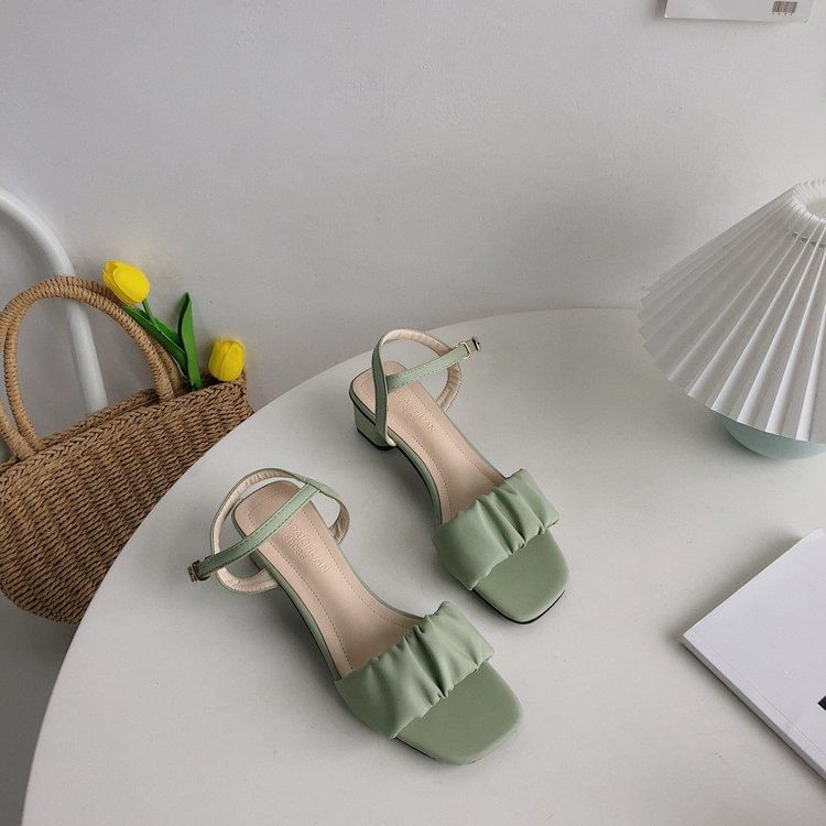 Ankle Ruched Sandals Strap