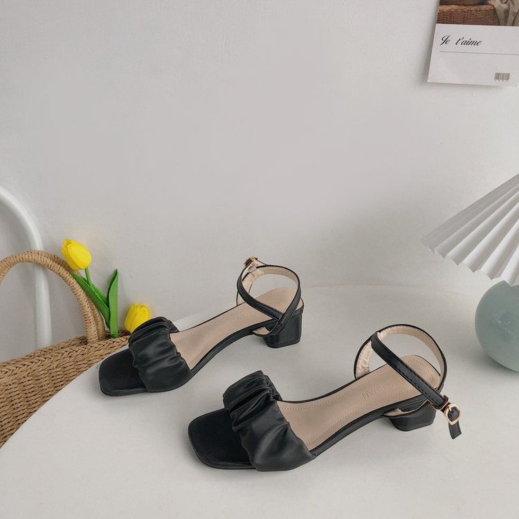 Ankle Ruched Sandals Strap