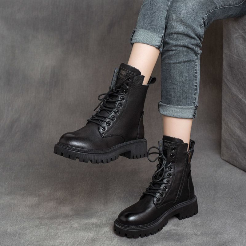 Short Lace Platform Up Boots