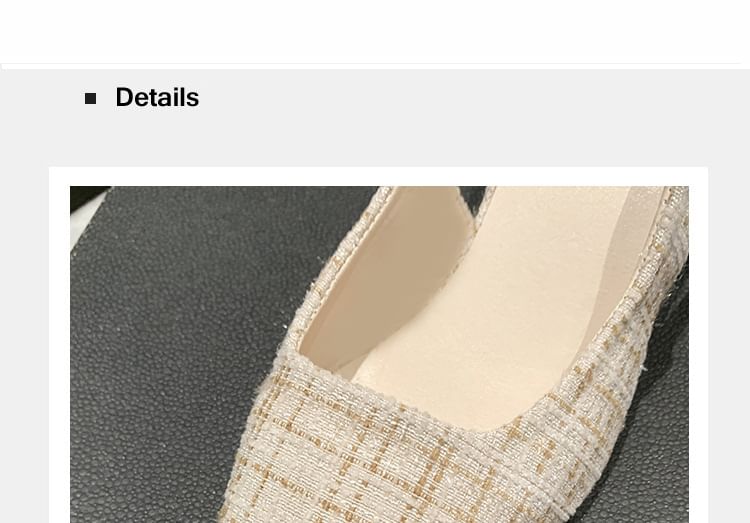 Slingback Pointed Toe Pumps Tweed