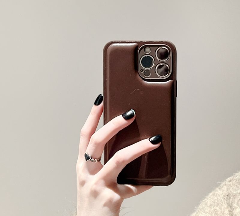 Leather Phone Faux Plain Case