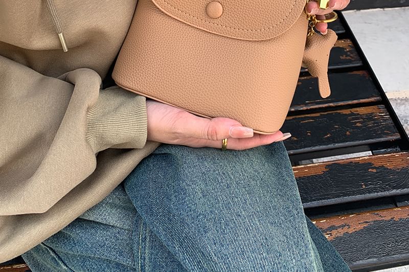 Flap Plain Bag Leather Crossbody Faux