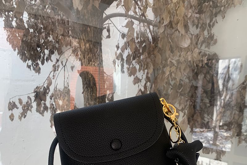 Flap Plain Bag Leather Crossbody Faux