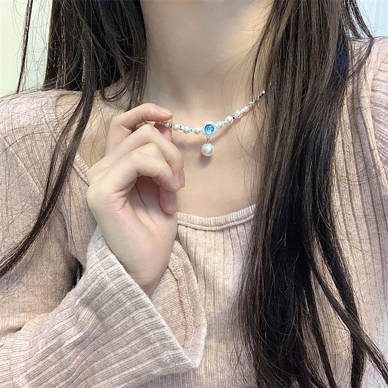 Choker Pendant Alloy Pearl Rhinestone Faux