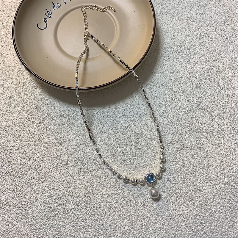 Choker Pendant Alloy Pearl Rhinestone Faux
