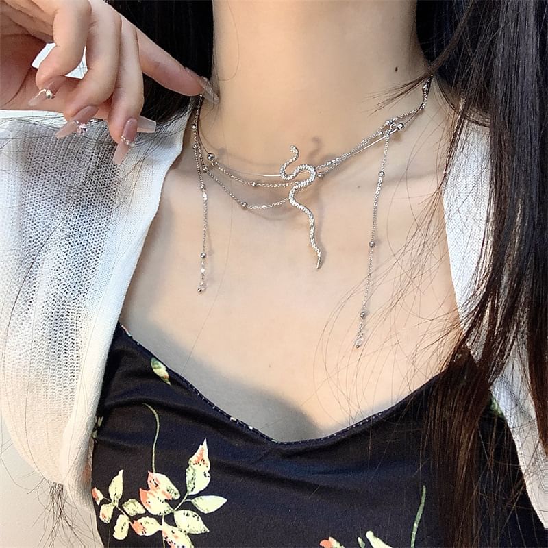 Snake Choker Layered Alloy