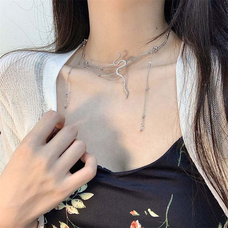 Snake Choker Layered Alloy