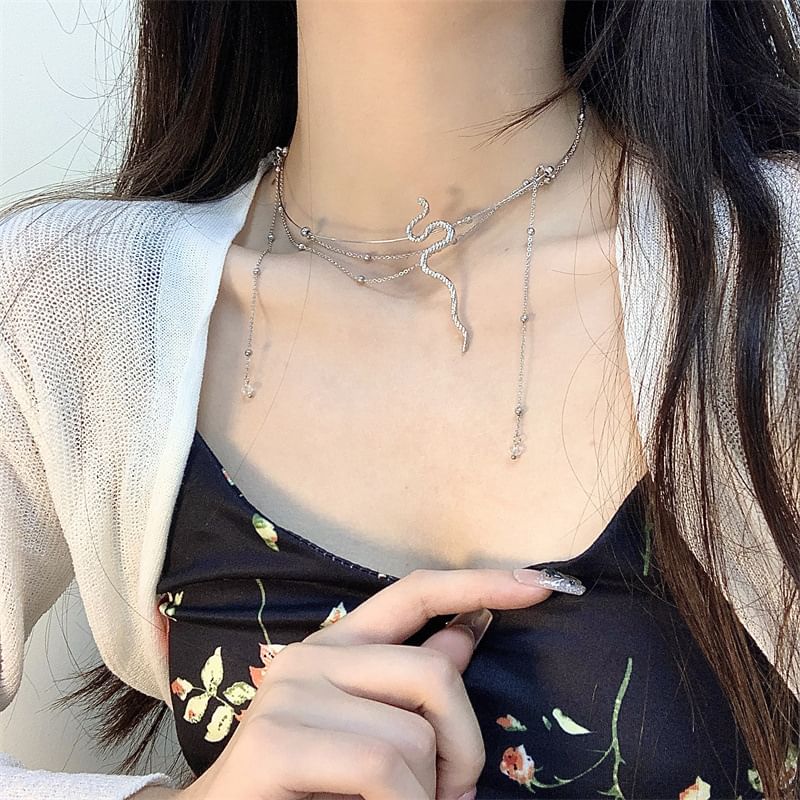 Snake Choker Layered Alloy