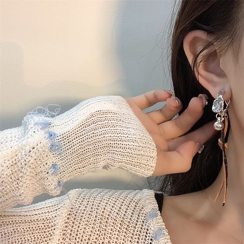 Faux Alloy Earring Dangle Cord Leather