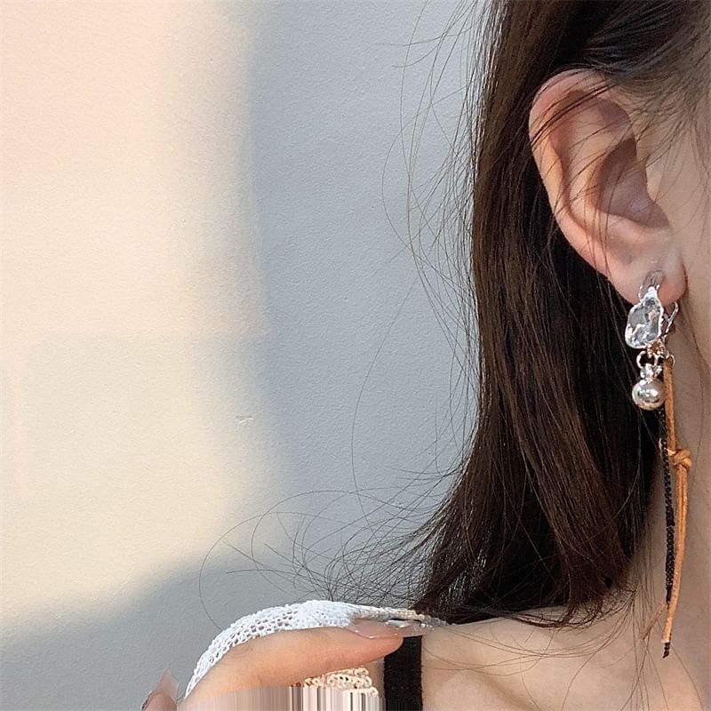 Faux Alloy Earring Dangle Cord Leather