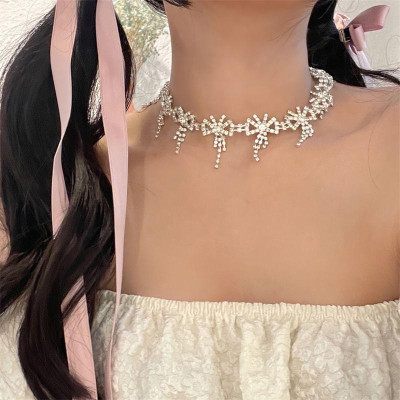 Hair Ribbon Clip Rhinestone