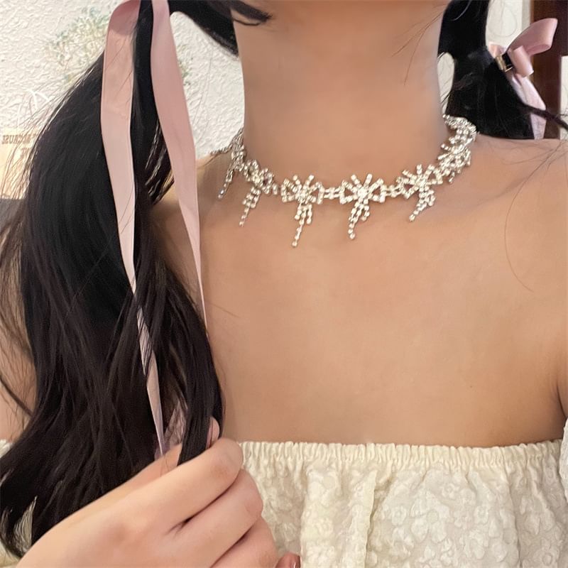 Hair Ribbon Clip Rhinestone